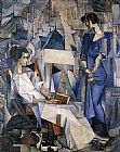Diego Rivera Famous Paintings - Portrait of Two Women